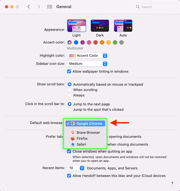 Click the newly installed browser