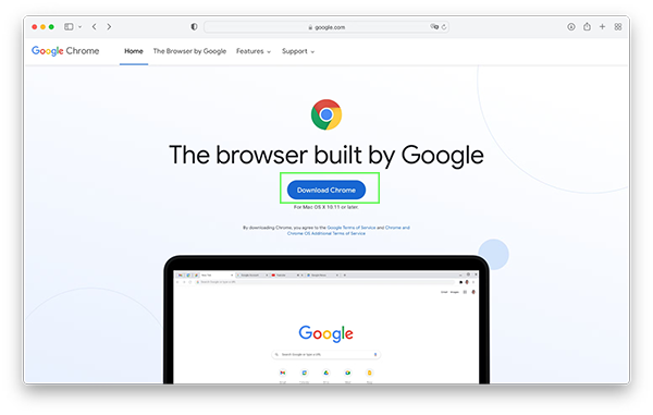 Download and install the new browser on the Macc