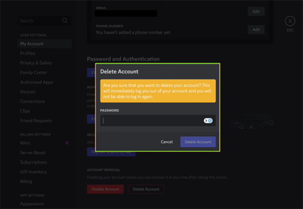 Enter your account password.