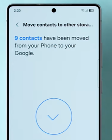 If you see this pop-up, then all your contacts have been transferred.