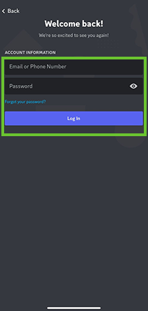  Log in to your account.