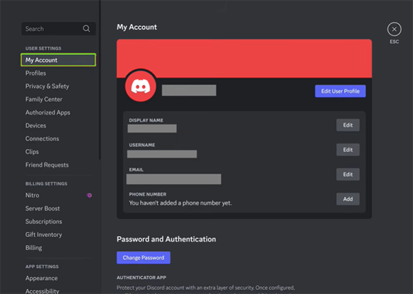 Open My Account.