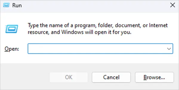 Press Windows R