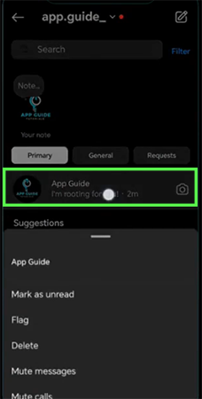 Press and hold the message you want to mark as unread.