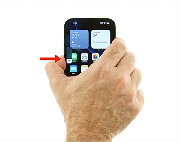 Press and hold the power button
