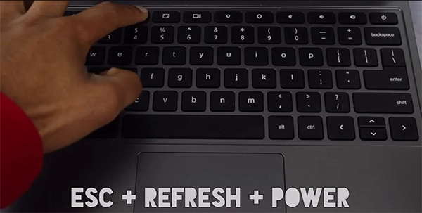 Press the shortcut Escape + Refresh + Power