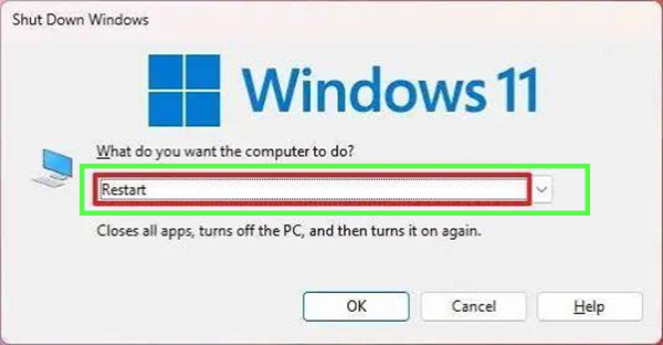 Select Restart