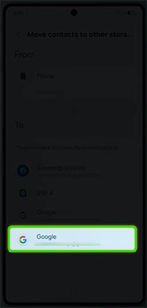 Select your Google Account.