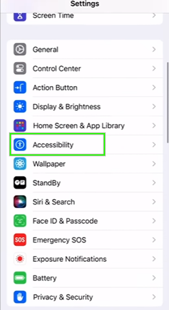 Tap on Accessibility