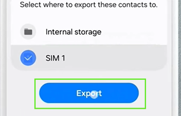 Tap on Export