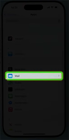 Tap on Mail.