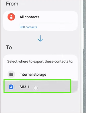 Tap on SIM 1