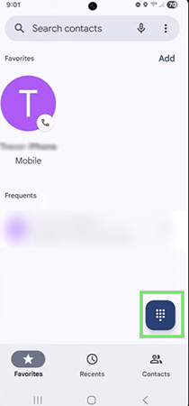 Tap on the Keypad