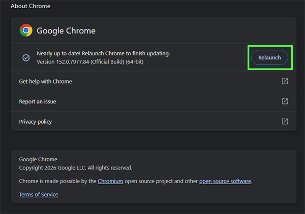 Update Chrome