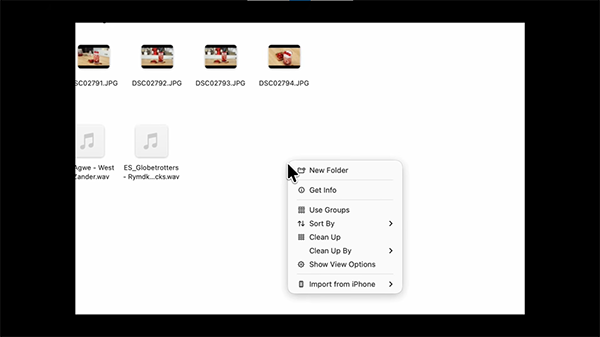 Using two fingers on your trackpad, click anywhere on the empty space