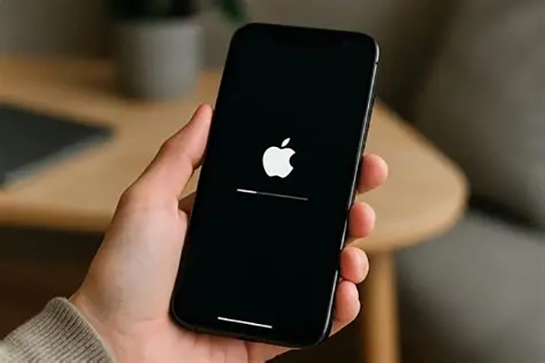Wait until the iPhone logo appears.
