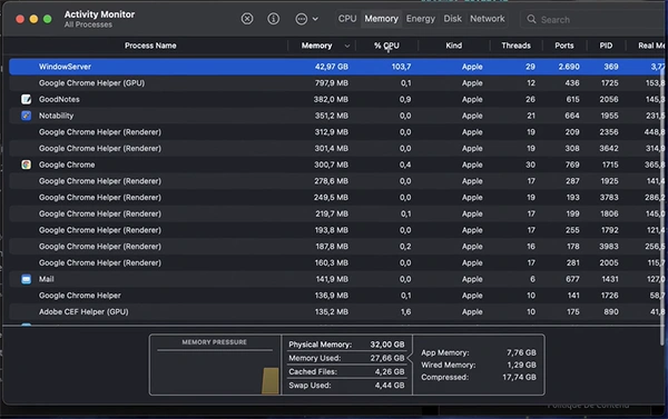 WindowServer on Mac