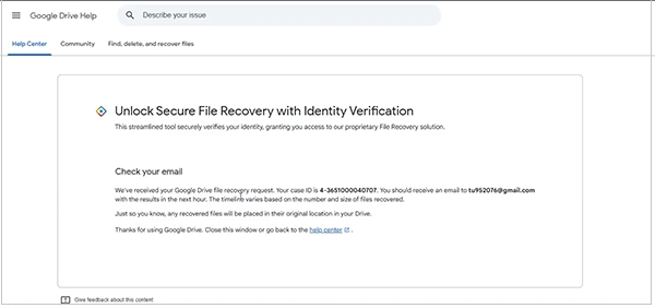 Your request will be submitted and you can check its confirmation in your email. 